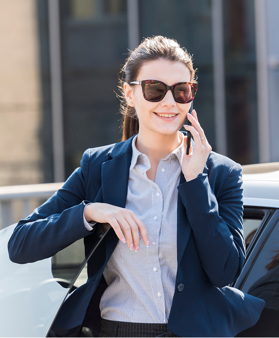 women on phone image